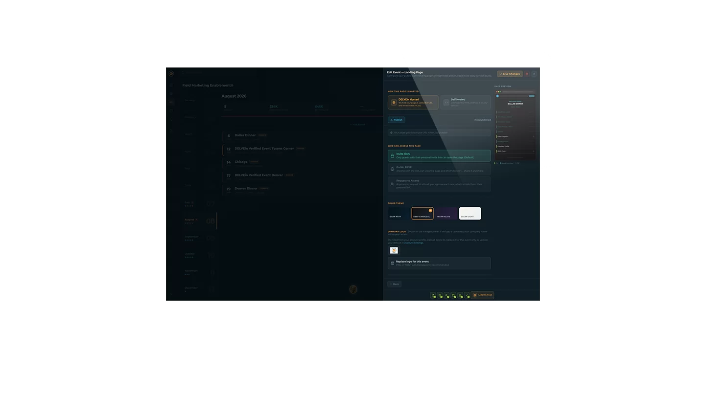 Step 8: Event Web Page & RSVP screen in the CYBE^R® Portal — published event page with automatic attendee status sync